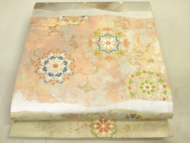 平和屋着物■六通柄袋帯 正倉院花文 金銀糸 引箔 逸品 DAAI1899jm