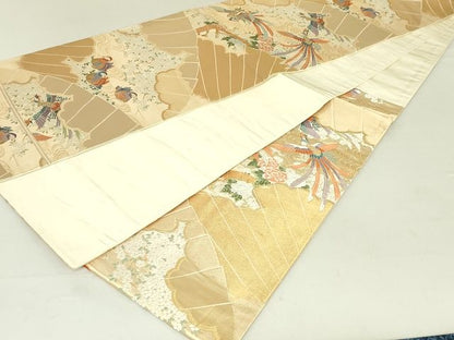 平和屋着物◎六通柄袋帯 唐織 花島御苑 金糸 逸品 DAAI2611ox