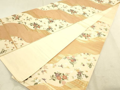 平和屋着物◎六通柄袋帯 雅園春秋文 金糸 逸品 DAAI2631ox