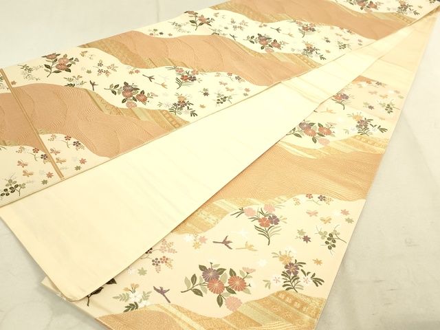 平和屋着物◎六通柄袋帯 雅園春秋文 金糸 逸品 DAAI2631ox