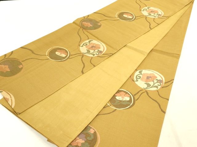 平和屋着物◎六通柄袋帯 花の詩 更紗花丸文 逸品 DAAI2641ox
