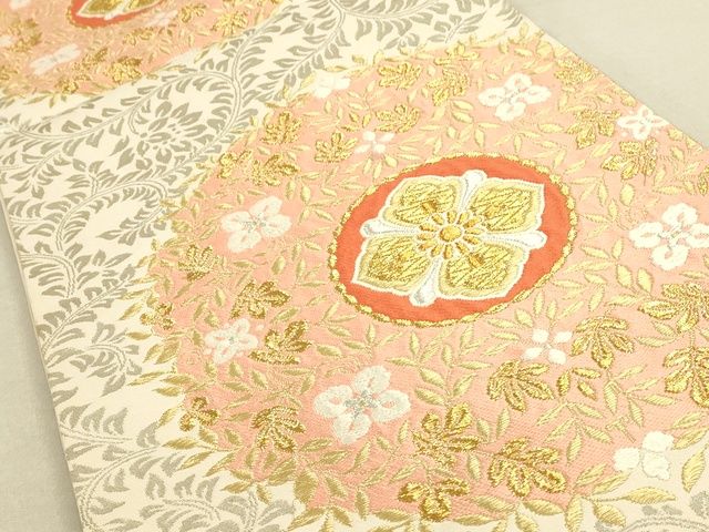平和屋着物◎六通柄袋帯 正倉院花文 金銀糸 逸品 DAAI2643ox