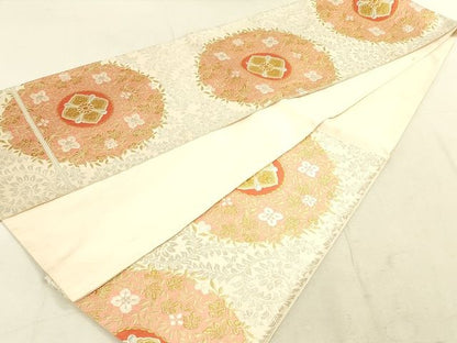 平和屋着物◎六通柄袋帯 正倉院花文 金銀糸 逸品 DAAI2643ox