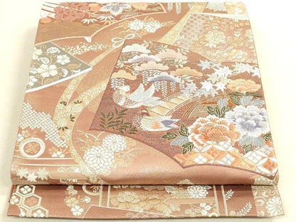 平和屋着物◎六通柄袋帯 唐織 冊子花鳥文 逸品 DAAI2651ox