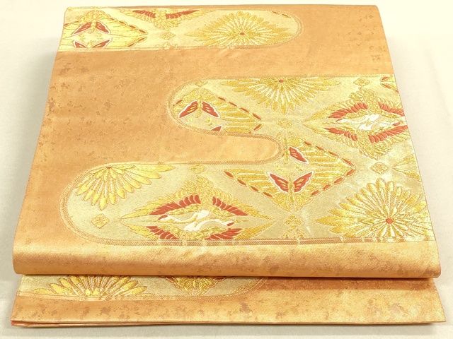 平和屋着物◎六通柄袋帯 雲取華鳥文 金糸 引箔 逸品 DAAI2652ox