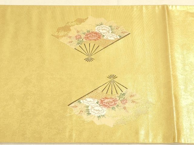 平和屋着物◎六通太鼓柄袋帯 扇面洛中図 金糸 引箔 逸品 DAAI2670ox