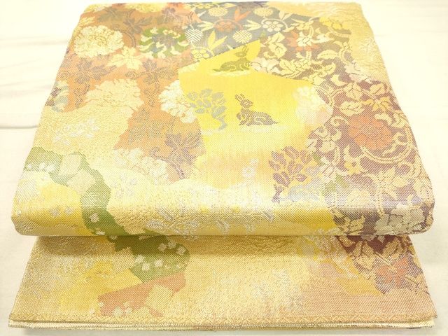 平和屋着物◎六通柄袋帯 七彩佐賀錦 名物裂花文 金銀糸 逸品 DAAI3798tw