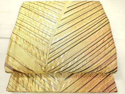平和屋着物◎六通柄袋帯 変わり縞 金糸 逸品 DAAI3809tw
