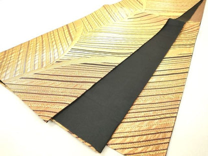 平和屋着物◎六通柄袋帯 変わり縞 金糸 逸品 DAAI3809tw