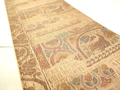 平和屋着物◎六通柄袋帯 狩猟花文 金糸 逸品 DAAI3827tw