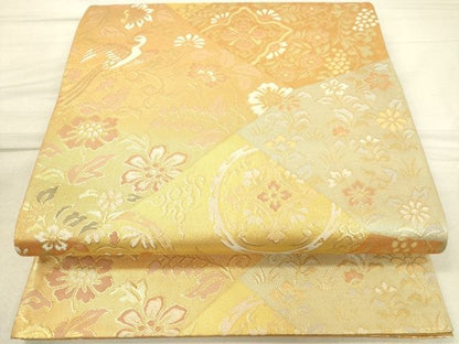 平和屋着物◎六通柄袋帯 切嵌鳳凰花文 金糸 逸品 DAAI3841tw