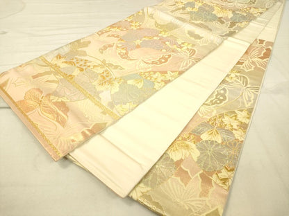 平和屋着物◎六通柄袋帯 花蝶文 金銀糸 逸品 DAAI3935tw