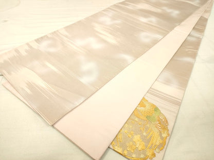 平和屋着物◎六通太鼓柄袋帯 花鳥文 金銀彩 引箔 逸品 DAAI3943tw