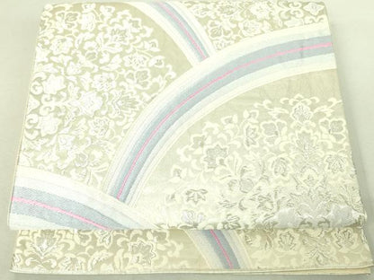 平和屋着物◎六通柄袋帯 正倉院花文 銀糸 逸品 DAAI4138yyy