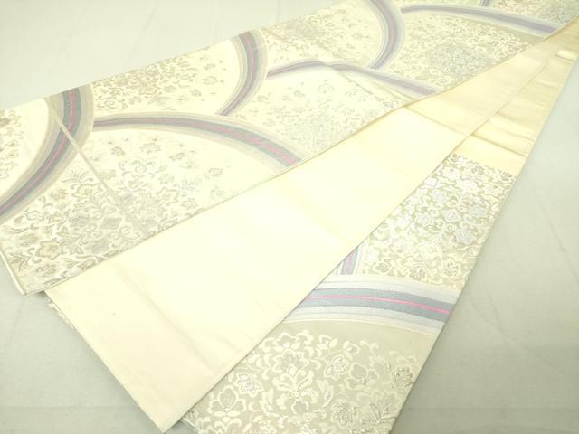 平和屋着物◎六通柄袋帯 正倉院花文 銀糸 逸品 DAAI4138yyy