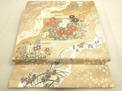 平和屋着物■六通柄袋帯　唐織　琳派桃山道長文　金銀糸　逸品　DAAI4686du