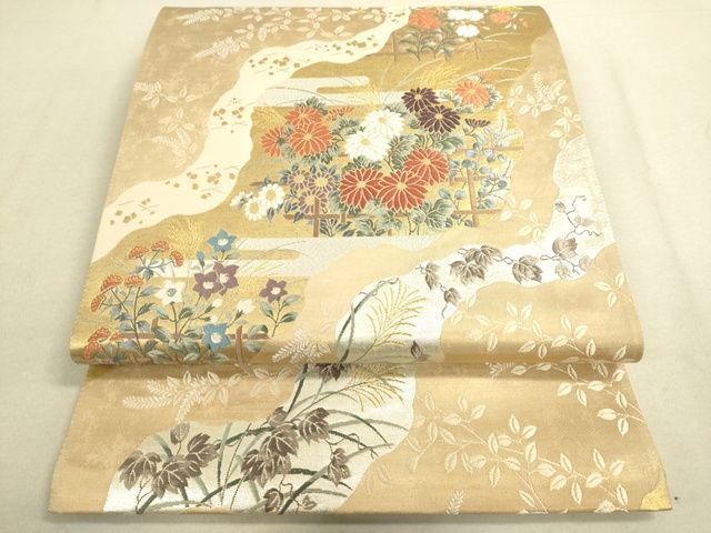 平和屋着物■六通柄袋帯　唐織　琳派桃山道長文　金銀糸　逸品　DAAI4686du
