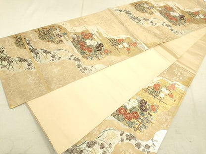 平和屋着物■六通柄袋帯　唐織　琳派桃山道長文　金銀糸　逸品　DAAI4686du