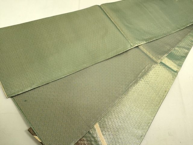 平和屋着物■佐賀錦 太鼓柄袋帯 駒刺繍 御所車花丸文 金糸 逸品 DAAI4748du
