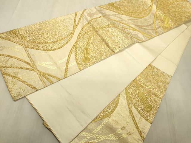 平和屋着物■六通柄袋帯　舞花文　金糸　逸品　DAAI4819du