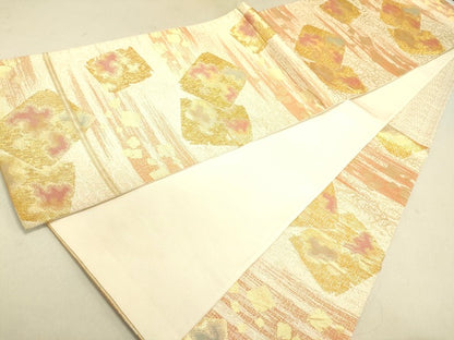 平和屋着物●六通柄袋帯 色紙重ね箔散らし文 金糸 逸品 DAAI4916du