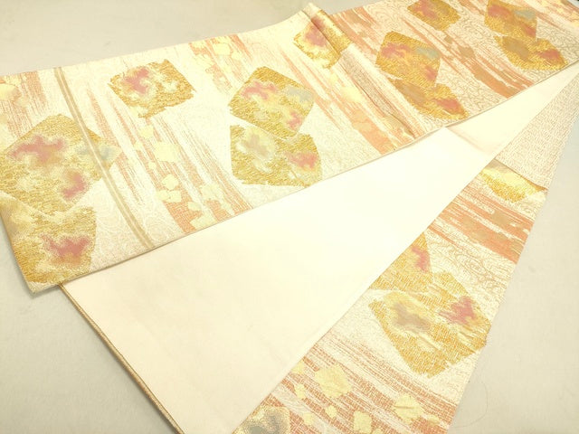 平和屋着物●六通柄袋帯 色紙重ね箔散らし文 金糸 逸品 DAAI4916du