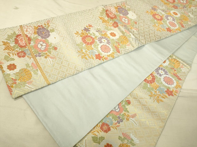 平和屋着物●六通柄袋帯 唐織 能衣 麗美唐花文 金糸 逸品 DAAI4967du