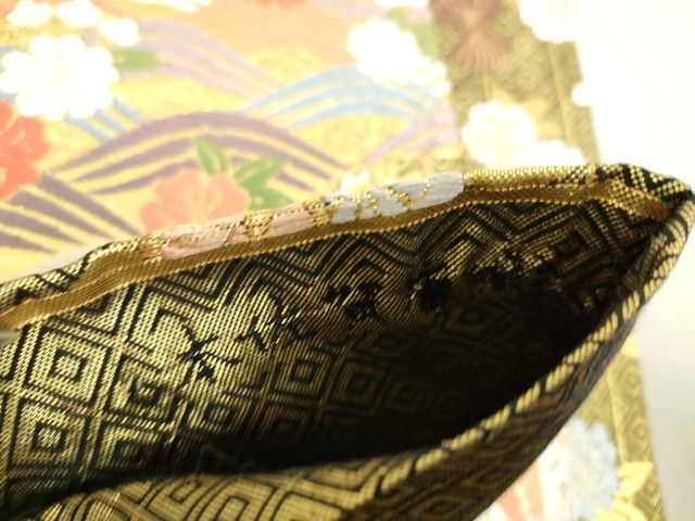 平和屋着物■六通柄袋帯 本佐賀唐織 扇面取有職文 金糸 逸品 DAAI5602op