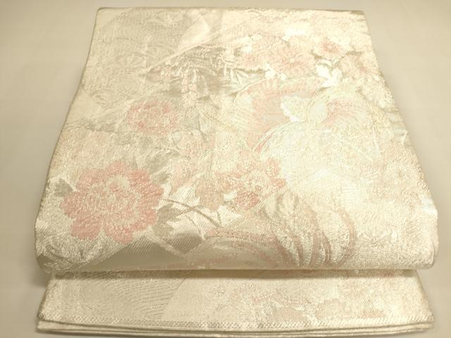 平和屋着物◎佐賀錦 六通柄袋帯 鳳凰花文 金銀糸 正絹 逸品 DAAI5649op
