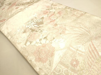 平和屋着物◎佐賀錦 六通柄袋帯 鳳凰花文 金銀糸 正絹 逸品 DAAI5649op