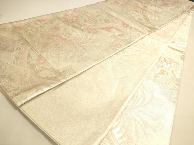 平和屋着物◎佐賀錦 六通柄袋帯 鳳凰花文 金銀糸 正絹 逸品 DAAI5649op