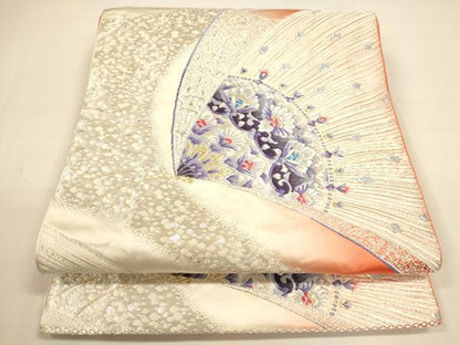 平和屋着物◎六通柄袋帯 唐織 舞蝶花文 金銀糸 正絹 逸品 DAAI5703op