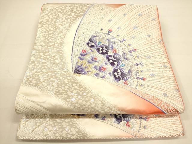 平和屋着物◎六通柄袋帯 唐織 舞蝶花文 金銀糸 正絹 逸品 DAAI5703op