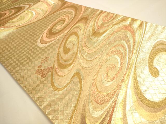 平和屋着物◎六通柄袋帯 流水文 松竹梅 金銀糸 正絹 逸品 DAAI5733op