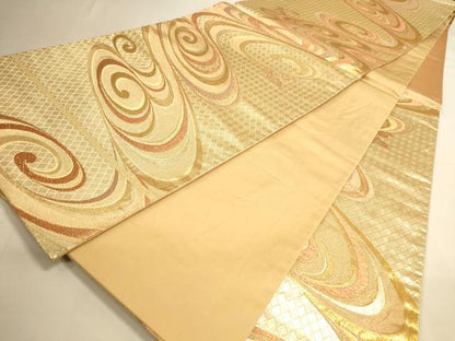 平和屋着物◎六通柄袋帯 流水文 松竹梅 金銀糸 正絹 逸品 DAAI5733op