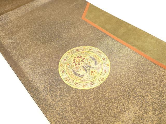 平和屋着物◎太鼓柄袋帯 切嵌 花鳥丸文 金彩 引箔 正絹 逸品 DAAI5979op