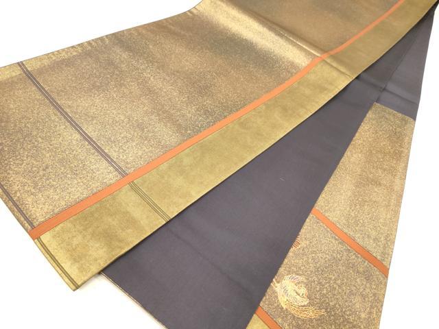 平和屋着物◎太鼓柄袋帯 切嵌 花鳥丸文 金彩 引箔 正絹 逸品 DAAI5979op