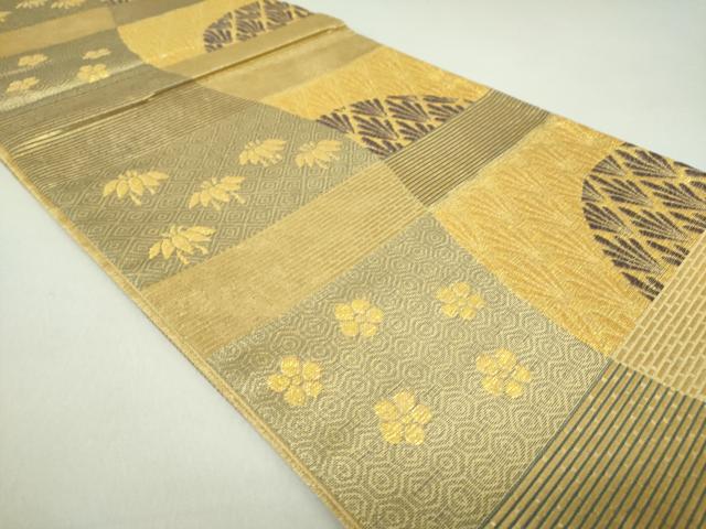 平和屋着物●六通柄袋帯　羅紗庵　吉祥花文　金糸　逸品　DAAI6737ps