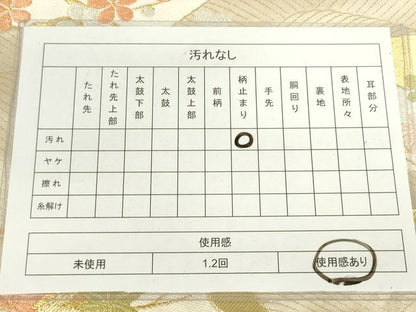平和屋着物◎六通柄袋帯 唐織 高砂 流水地紙草花文 金糸 逸品 DAAI7128we