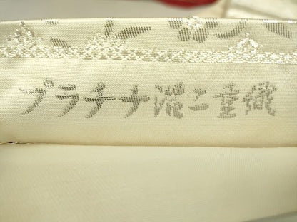 平和屋着物◎六通柄袋帯 地紙鳳凰草花文 プラチナ箔二重織 逸品 DAAI7136we