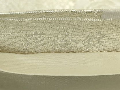 平和屋着物◎六通柄袋帯 蒔絵錦 葡萄色紙風景花文 銀糸 逸品 DAAI7144we