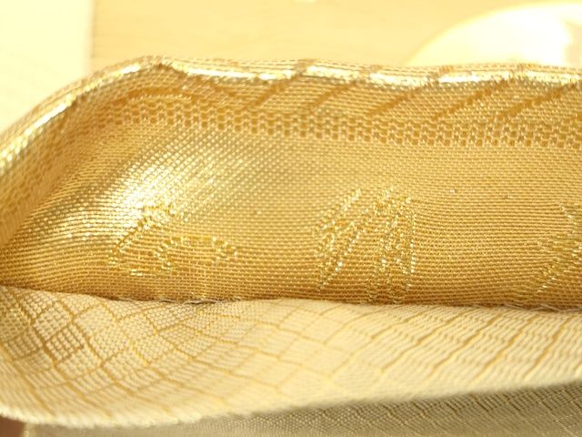 平和屋着物◎佐賀錦 六通柄袋帯 瑞寶 唐織 九百錦 重ね山飛鶴花蝶文 金糸 逸品 DAAI7163we