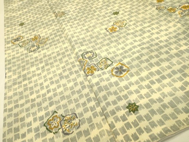 平和屋着物■上質な小紋　紬地　破れ色紙花文　逸品　DAAI7514fe