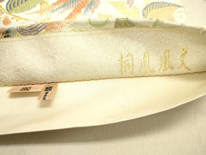 平和屋着物●六通柄袋帯　唐織　桐鳳凰文　金糸　ますいわ屋扱い　正絹　逸品　未使用　DAAI7844fe