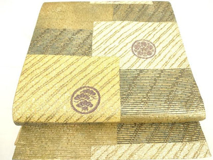 平和屋着物■六通柄袋帯 作家物 色紙重ね文 金糸 逸品 DAAI8003az