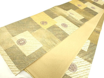 平和屋着物■六通柄袋帯 作家物 色紙重ね文 金糸 逸品 DAAI8003az