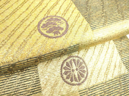 平和屋着物■六通柄袋帯 作家物 色紙重ね文 金糸 逸品 DAAI8003az