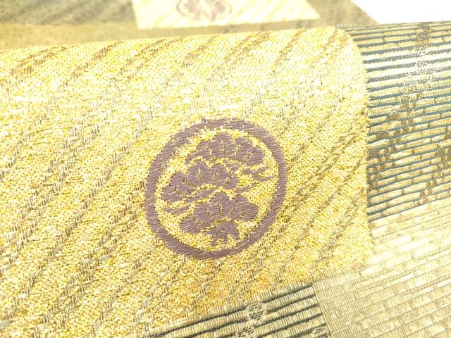 平和屋着物■六通柄袋帯 作家物 色紙重ね文 金糸 逸品 DAAI8003az
