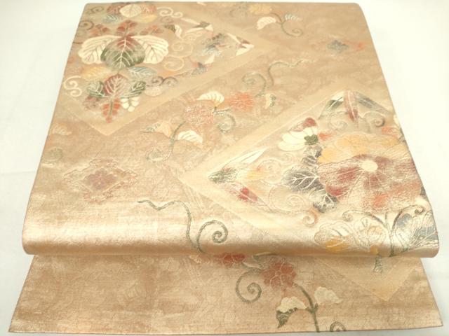 平和屋着物●六通柄袋帯 桐菊文 金彩 正絹 逸品 DAAI8998az