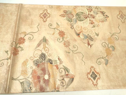 平和屋着物●六通柄袋帯 桐菊文 金彩 正絹 逸品 DAAI8998az
